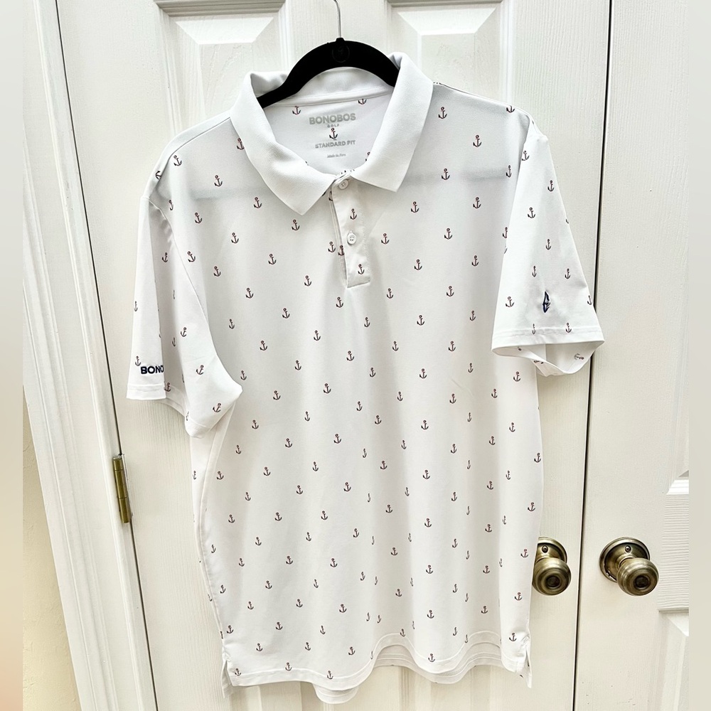 Mens anchor Bonobos golf polo shirt size large